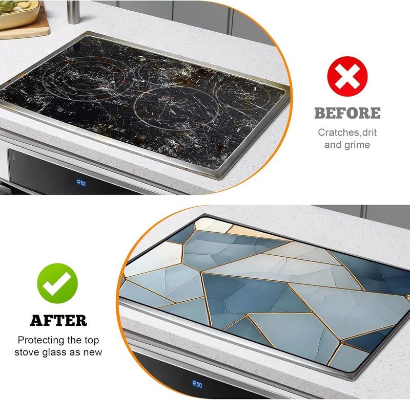 AOHMPT Multi-Design Stove Top Cover for Glass/Electric Stoves - 3-in-1 Heat-Resistant Protector Mat, Non-Slip Drying Rack 28"x20" - Image 5